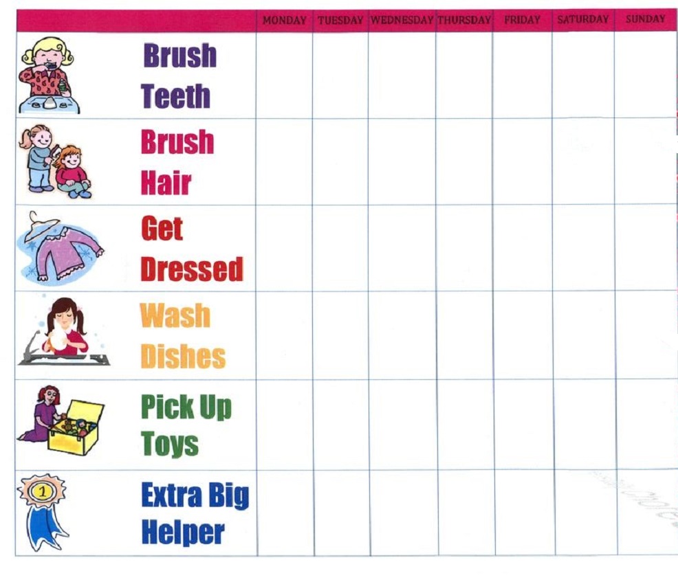 Chore Chart For Autistic Child