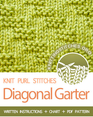 KNIT and PURL Stitches. #howtoknit the King Charles Brocade stitch. FREE written instructions, Chart, PDF knitting pattern.  #knittingstitches #knitting #knitpurl