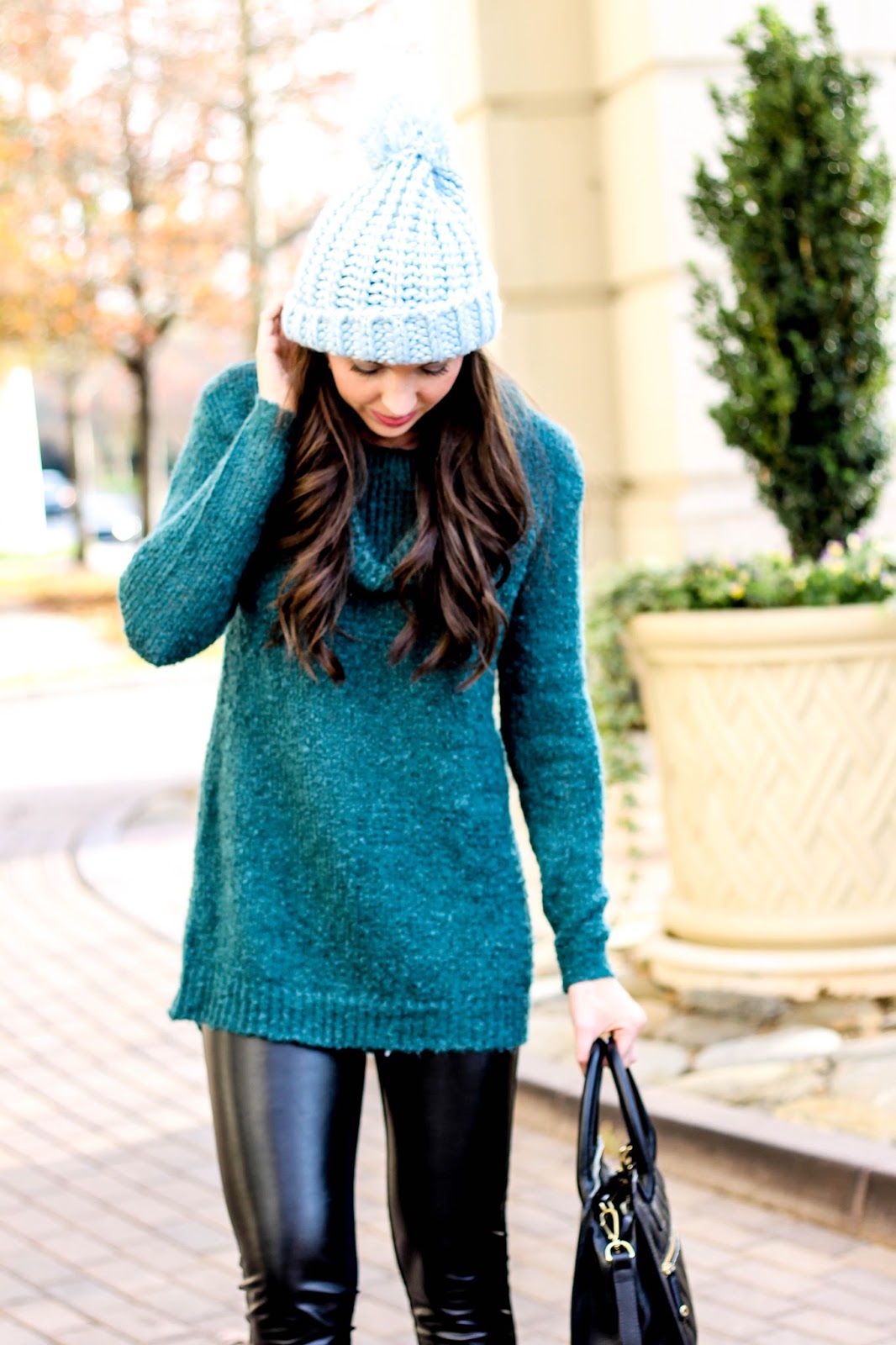 Cozy Sweater + Faux Leather Leggings - Pretty in the Pines, New York City  Lifestyle Blog