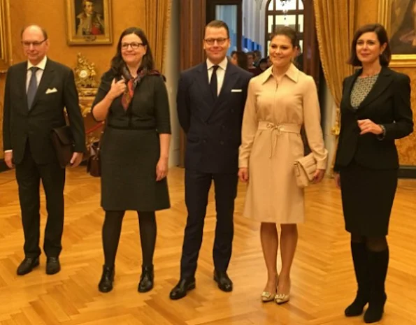Crown Princess Victoria and Prince Daniel visited Roma, Italy, meet Laura Boldrini, wore Ralph Lauren dress