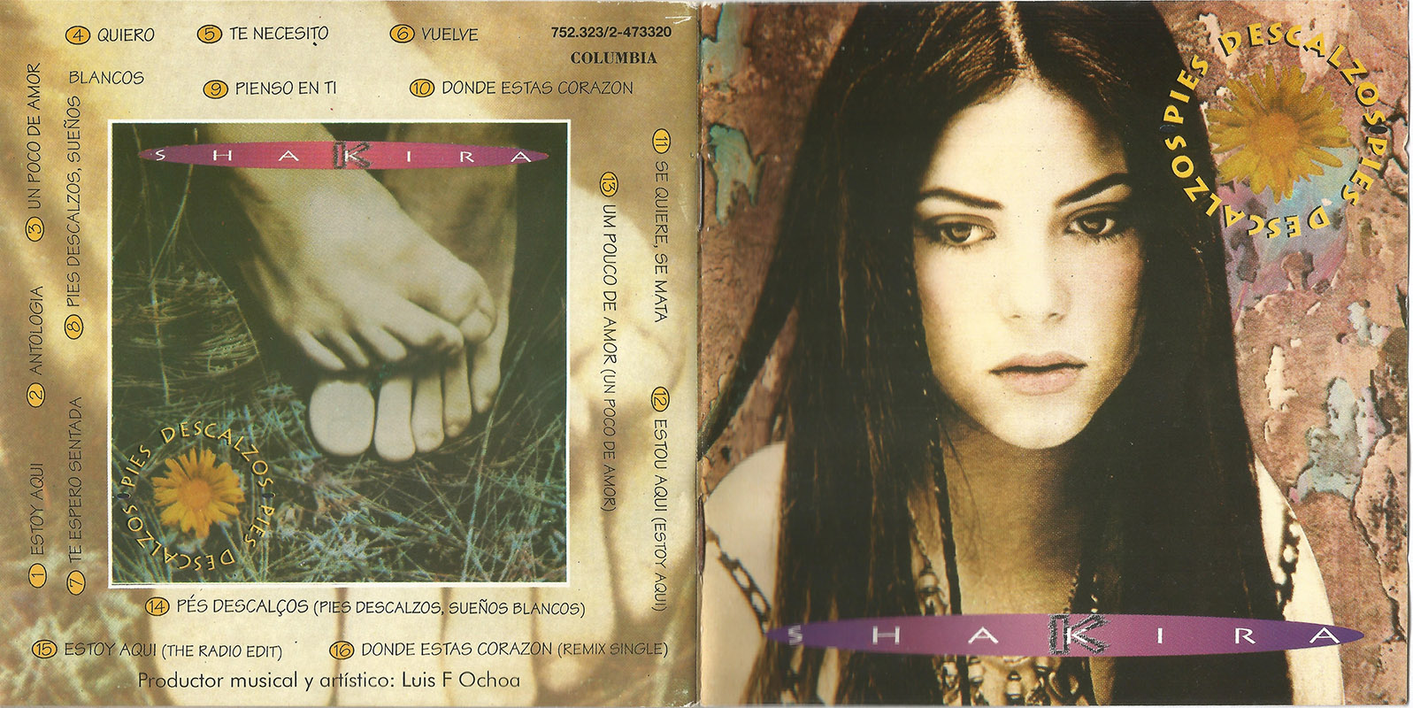 Encarte Shakira Pies Descalzos Edicao Brasileira