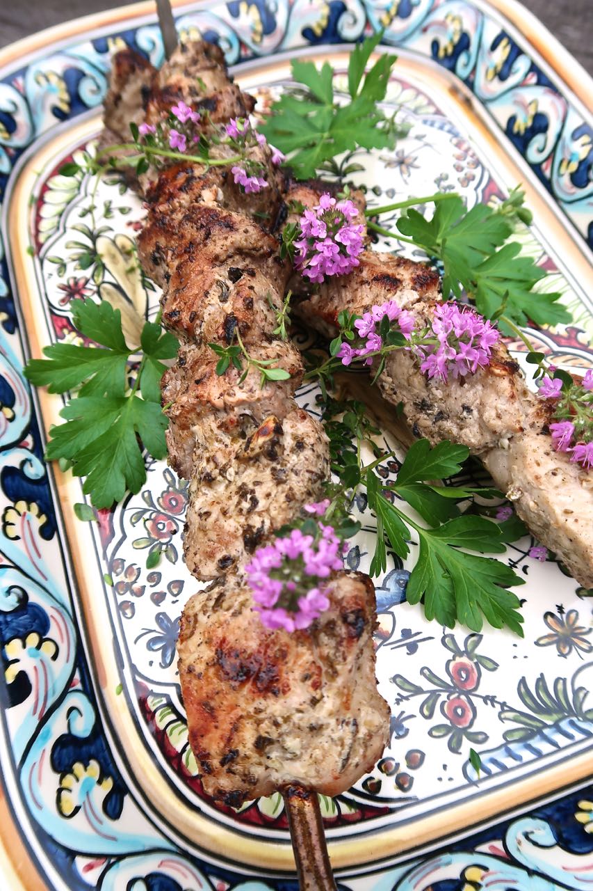 Scrumpdillyicious Traditional Greek Pork Souvlaki with Tzatziki