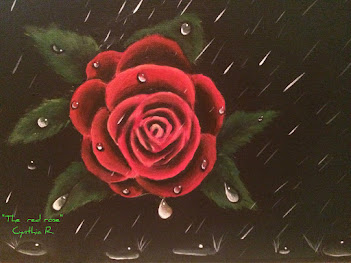 Red rose, Cynthia R. Arte don y pasión, pintura acrílica en canvas