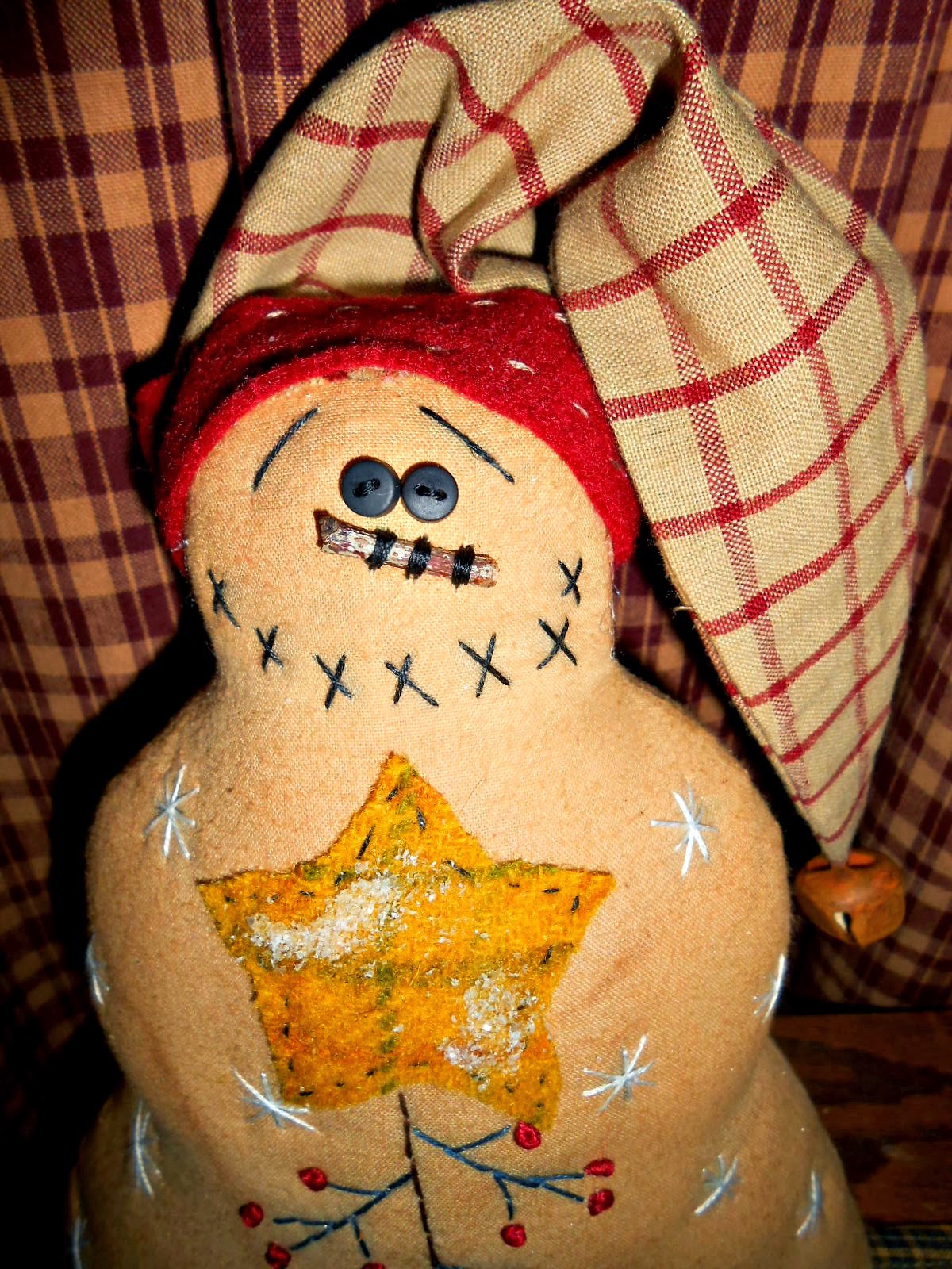 KKL Primitives Selling Blog PRIMITIVE FOLK ART FEATHER TREE STITCHED