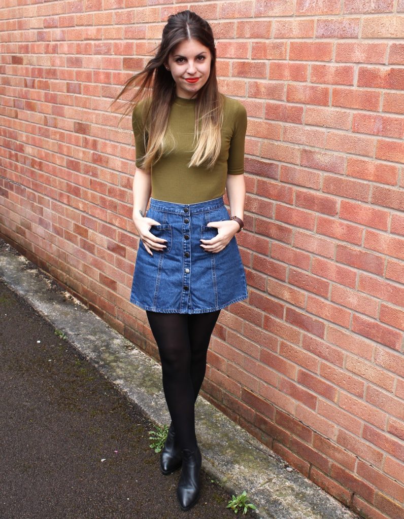 How to Style Your Denim Skirt - Fashionmylegs : The tights and hosiery blog
