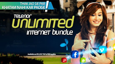*345*139# Telenor 3G unlimited Daytime internet Bundle
