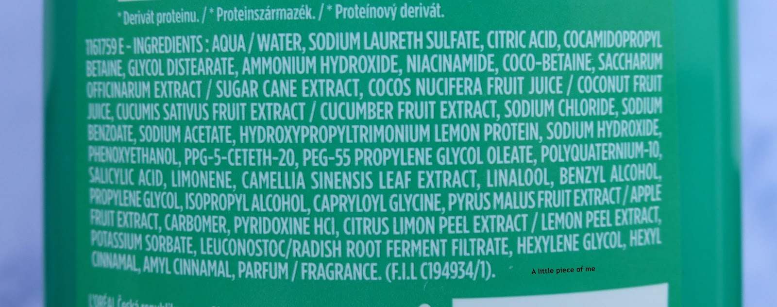 A little piece of me Garnier fructis Coconut water shampoo Review