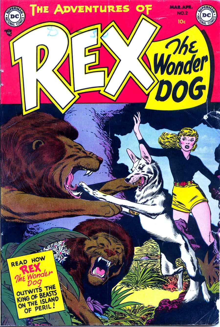 Adventures of Rex the Wonder Dog v1 #2 dc 1950s golden age comic book cover art by Alex Toth