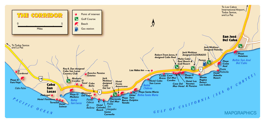 Map Of Swimmable Beaches In Cabo San Lucas