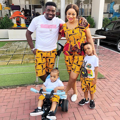 Actress Uchenna Nnanna,her husband and kids in adorable family photos