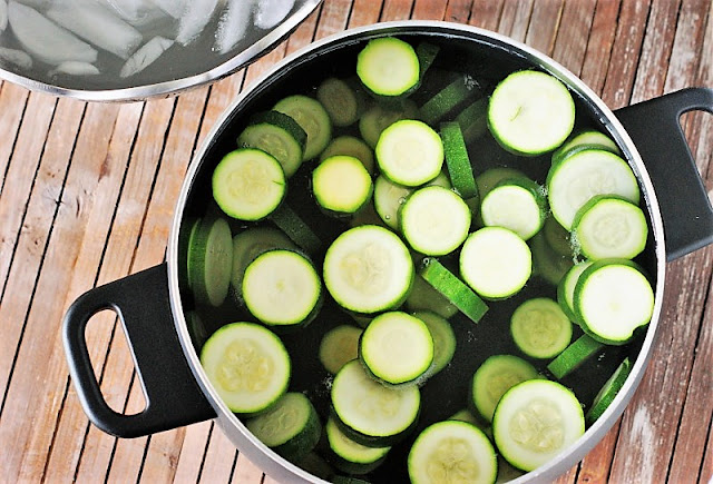 Blanching Zucchini in Boiling Water Image