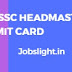 WBSSC Headmaster Admit Card 2017, West Bengal Headmistress Hall Ticket