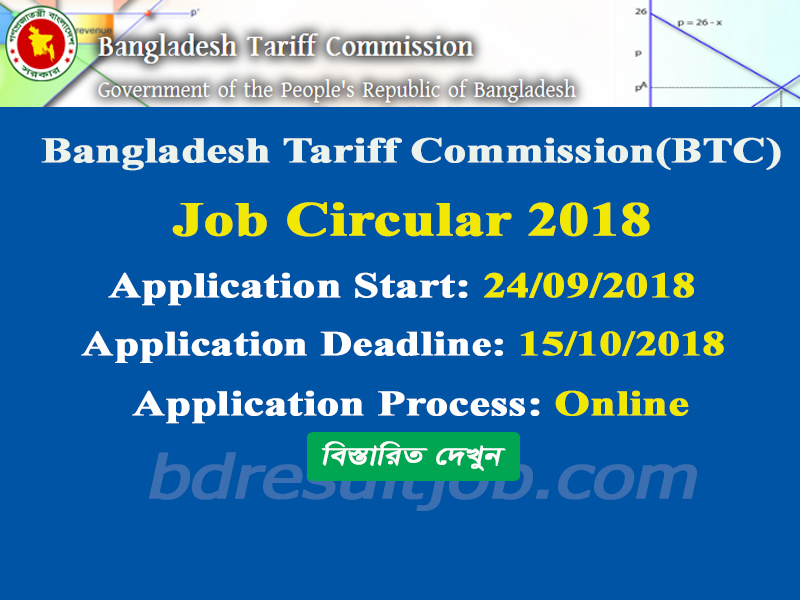 Bangladesh Tariff Commission (BTC) Job Circular 2018 www btc gov bd
