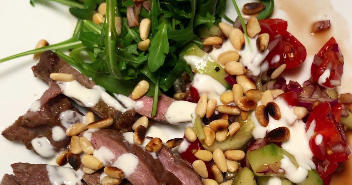 Cumin Grilled Lamb with Cucumber Salad and Lemon Yoghurt