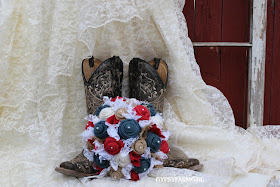 burlap and lace wedding bouquet