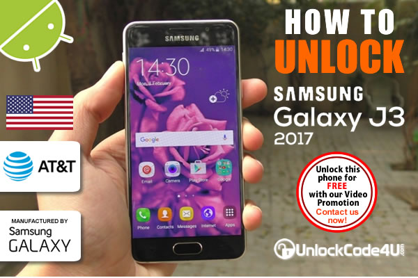 Factory Unlock Code Samsung Galaxy J3 2017 from AT&T