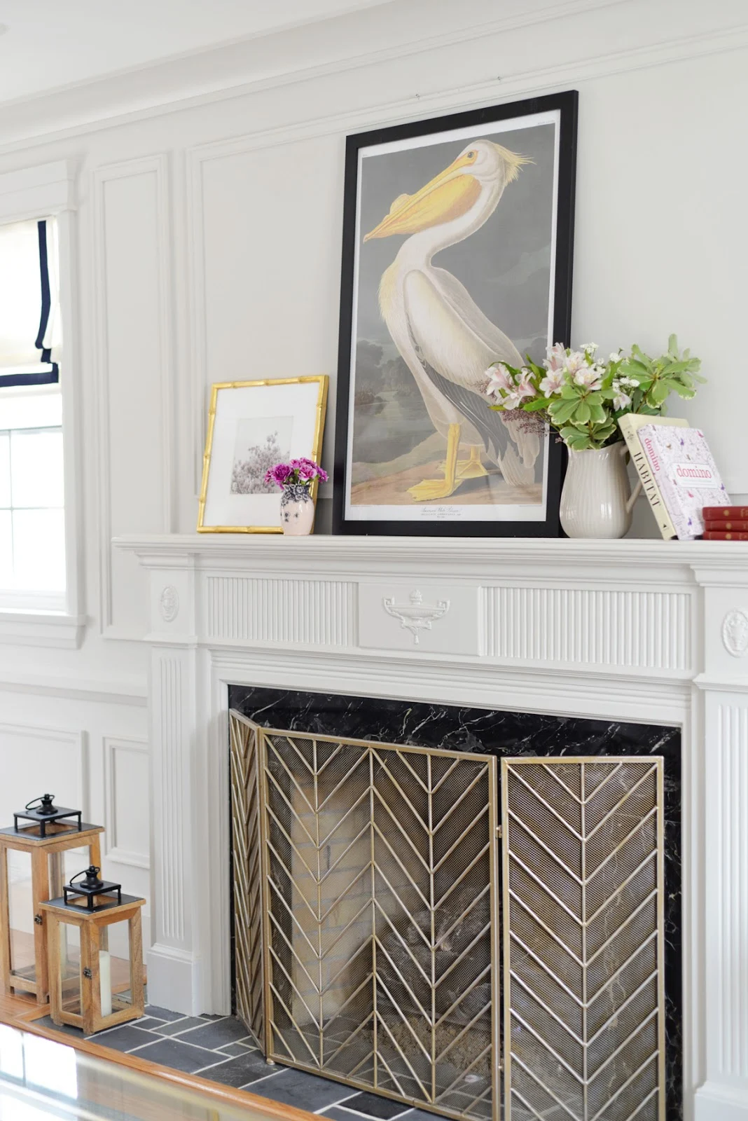 spring mantel decor