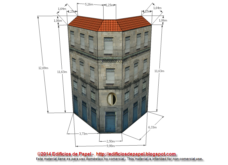 Maqueta de Papel 1487: Edificio Espada, serie Ourense - Espada Building, Ourense