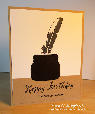 Ink Jar Masculine Card made with Stampin'UP!'s Everyday Jars Framelits and Feather Together Stamp Set
