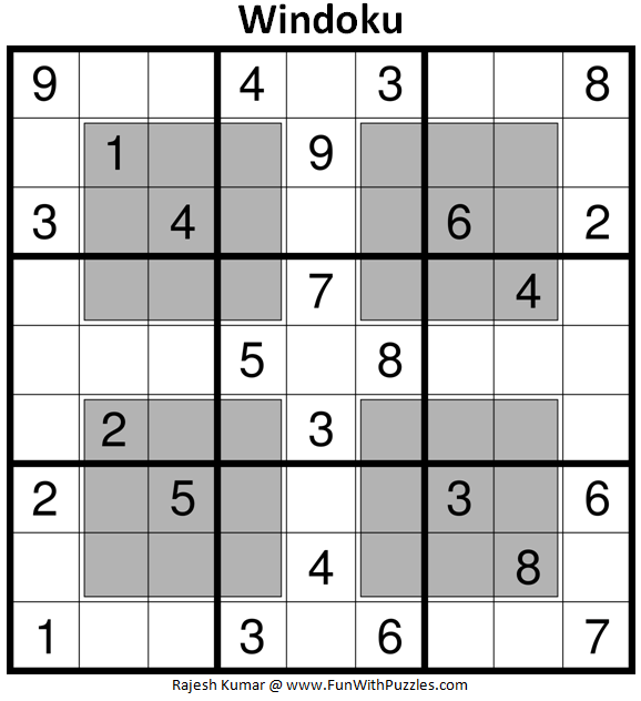 Windoku (Fun With Sudoku #366)