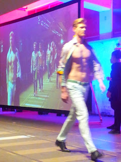 A (handsome, nearly-shirtless...) model at Fashion Days