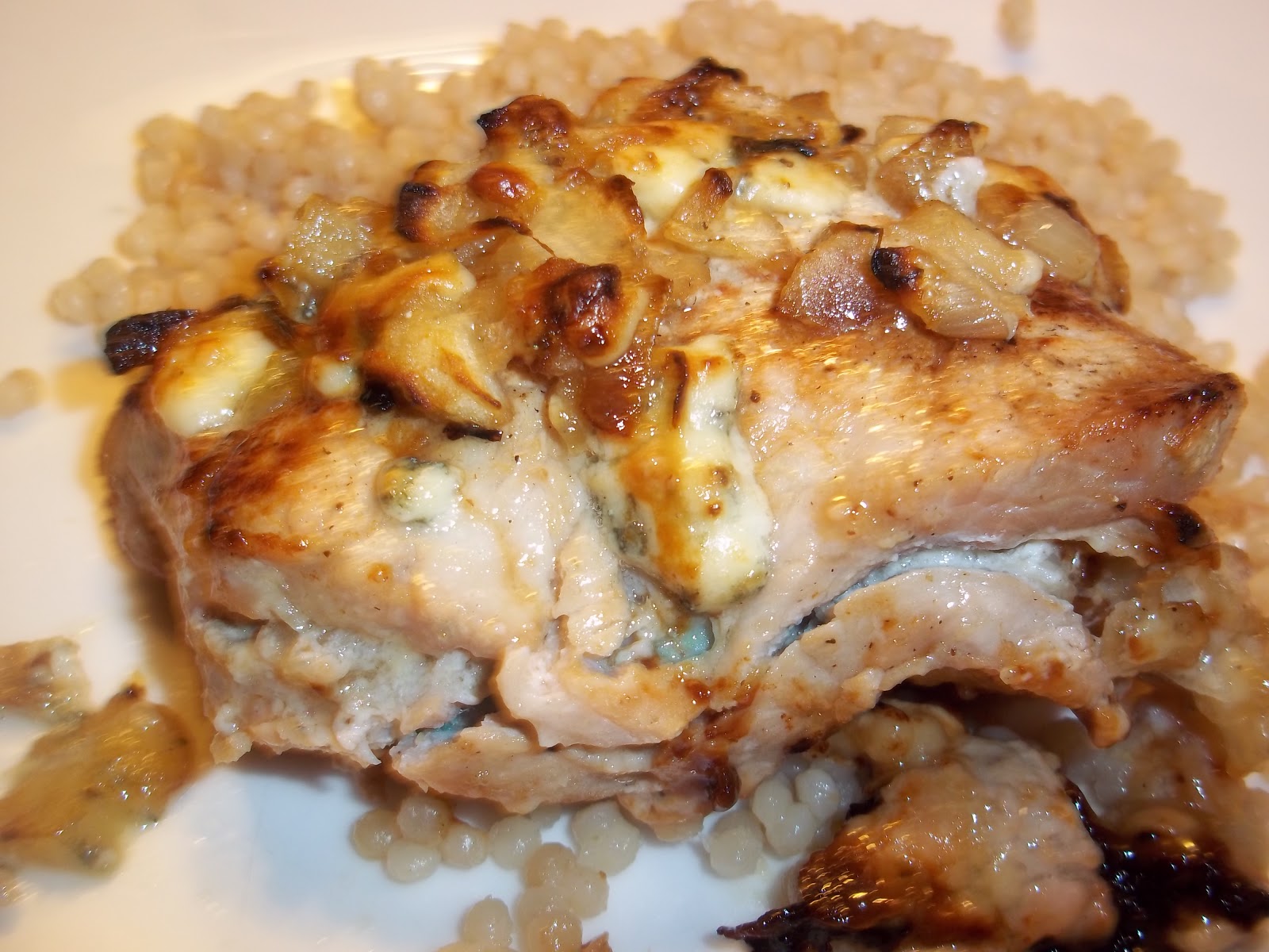 Everyday Cooking Apple and Blue Cheese Stuffed Pork Chops