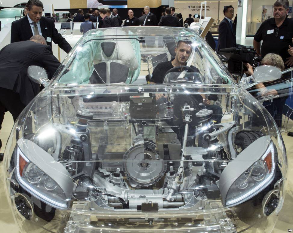 Photo: Transparent Car Equipped with different security systems Presented At Frankfurt Auto Show IAA Frankfurt, Germany