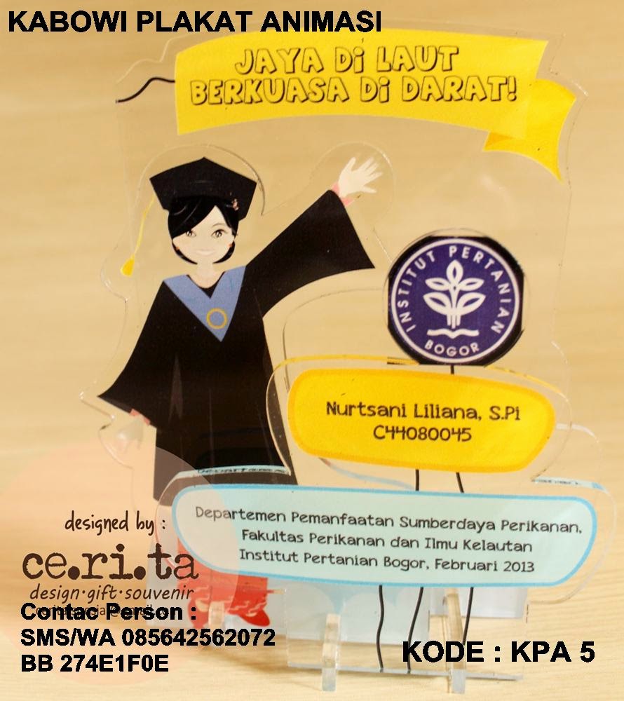 KABOWI PRODUSEN BONEKA WISUDA PLAKAT Souvenir Graduation KADO