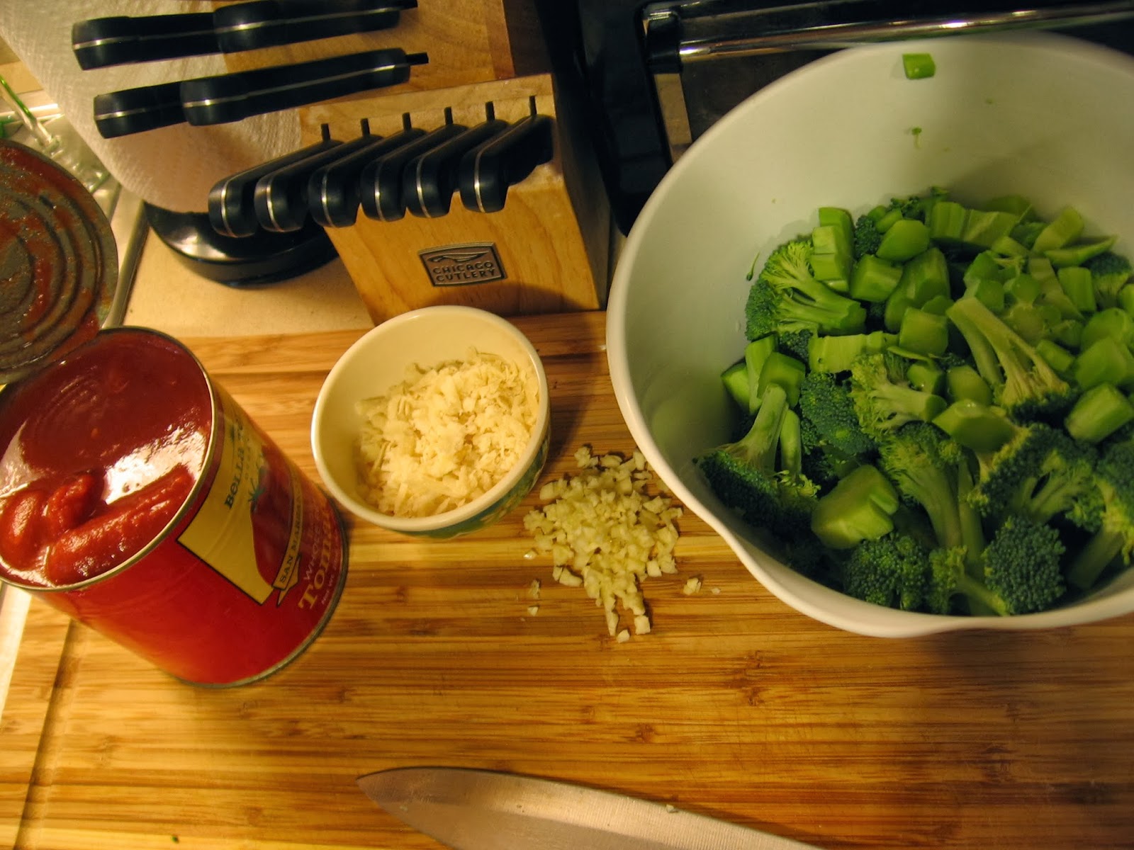 Deceptively Healthy Spaghetti with Broccoli and Tomato Sauce