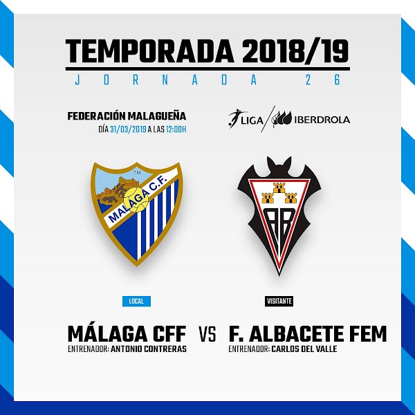 El Málaga Femenino - Albacete Femenino, este domingo 31 de marzo a las 12:00 horas El Málaga Femenino - Albacete Femenino, este domingo 31 de marzo a las 12:00 horas