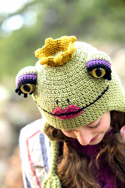 frog princess hat Crochet pattern