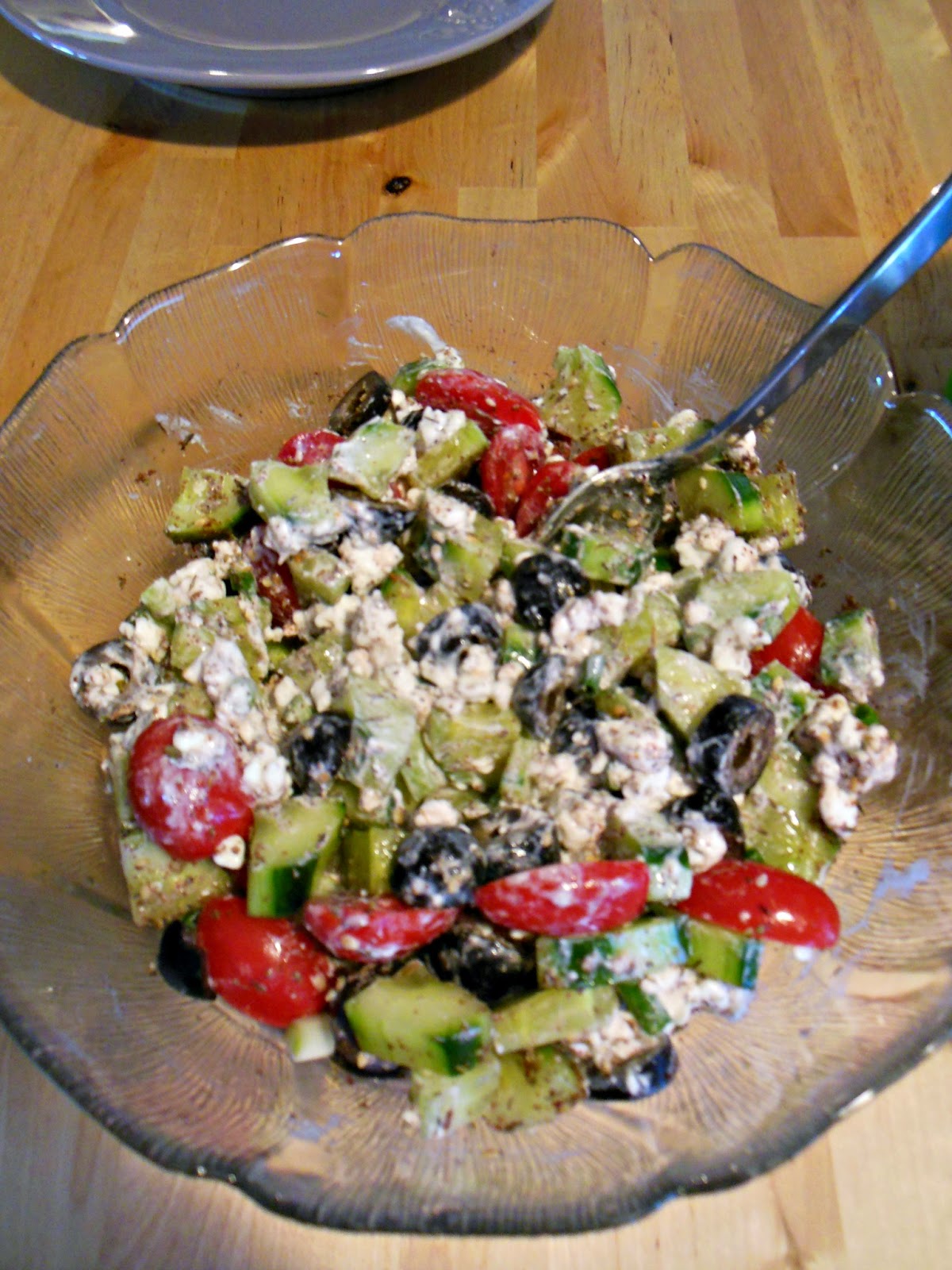 Mediterranean Cottage Cheese Salad with Zaa'tar Tomatoes and Olives