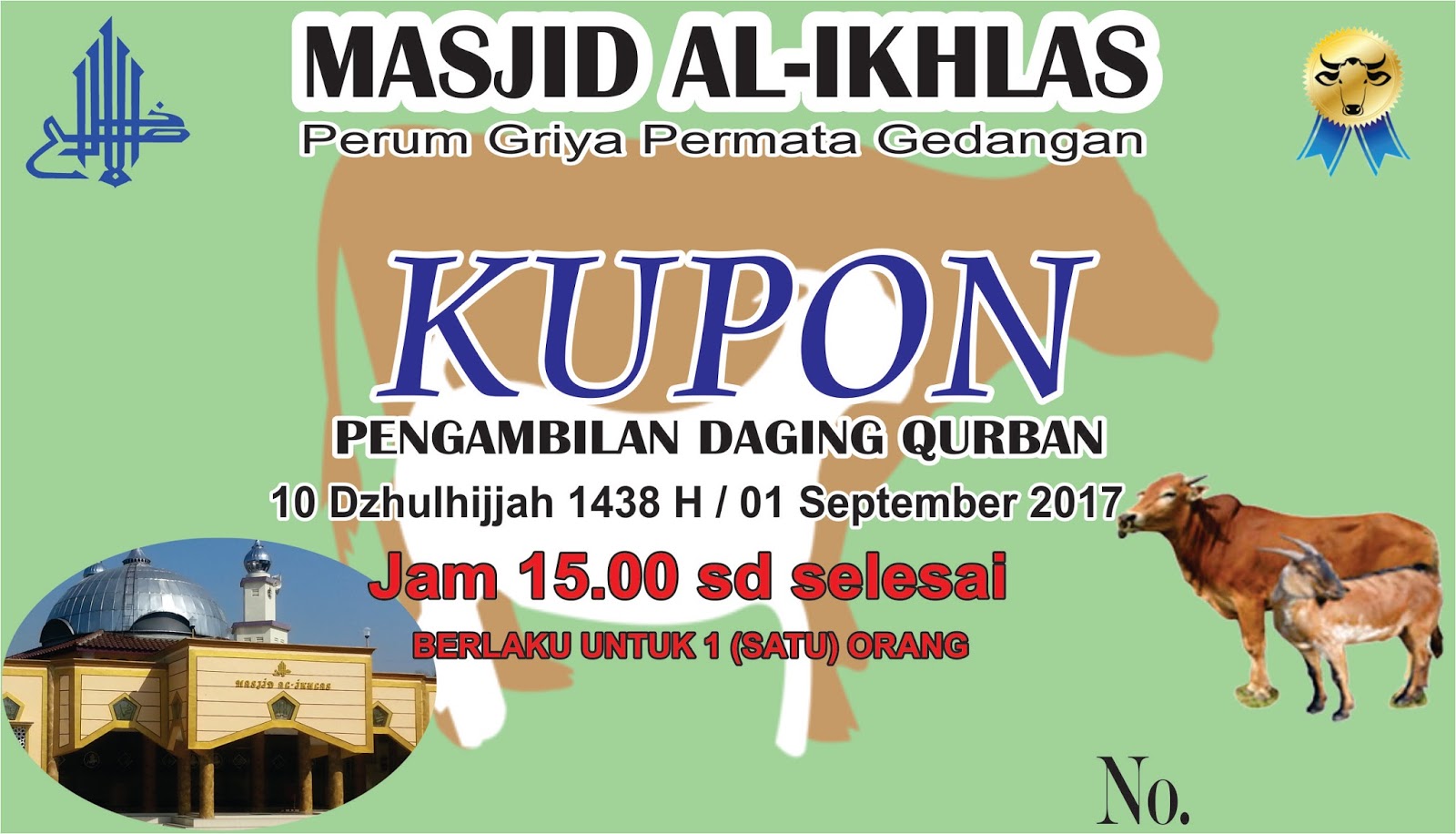 DAFTAR PENG-QURBAN 2017 ~ Masjid AL-IKHLAS Griya Permata Gedangan