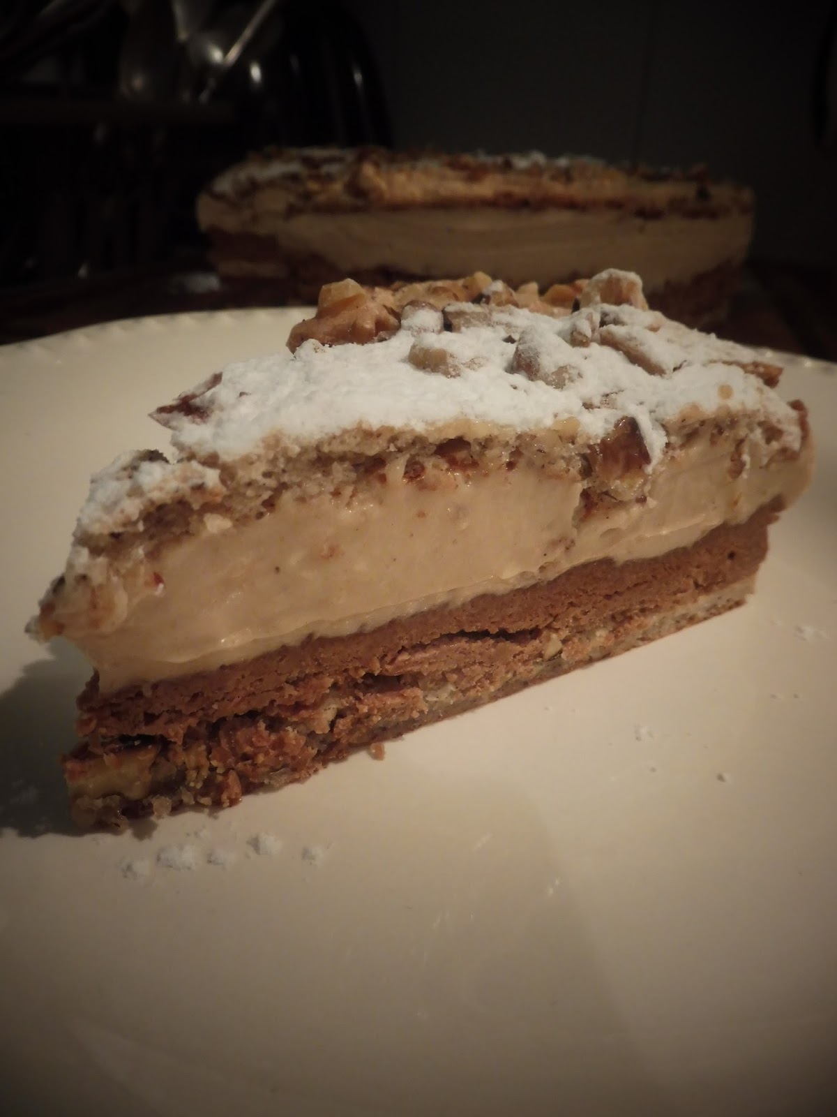 Hazelnut dacquoise with praliné feuilleté and chestnut buttercream