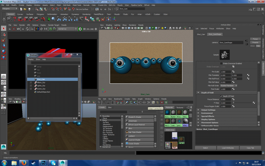 Mark Stamp Digital Design Maya tutorials Depth of Field and