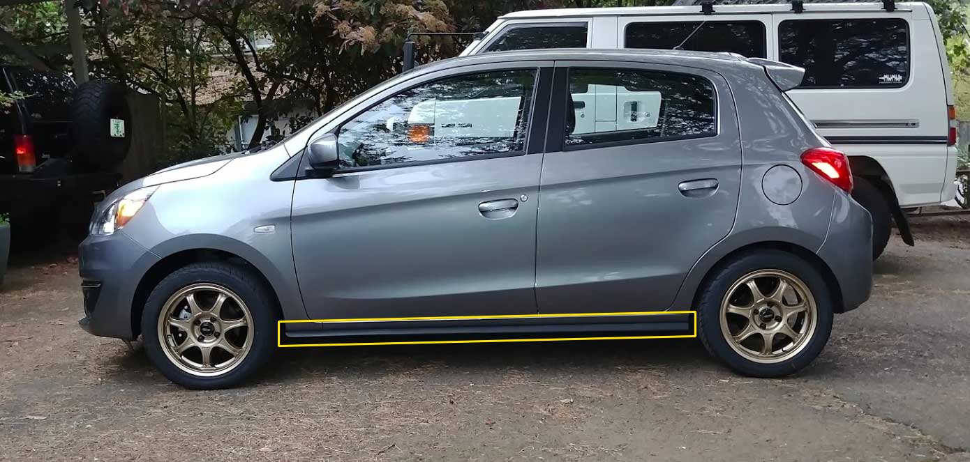 Mitsubishi Mirage Side Sill Extensions Installed Culture