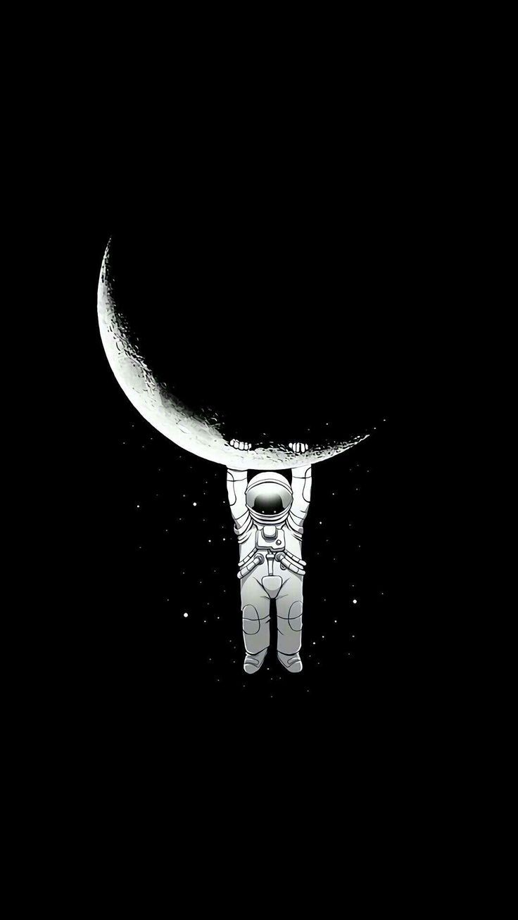 Ay ve Astronot Duvar Kağıdı