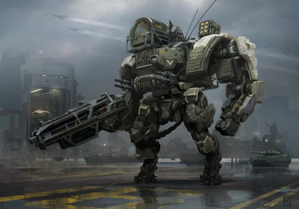 As sombrias ilustrações de ficção científica de Daryl Mandryk Daryl Mandryk artstation arte ilustrações ficção científica sombrio robôs futuristas alienígenas