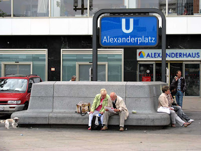 Metro entrance bench, Alexanderplatz, Berlin