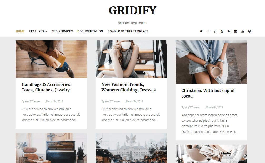 Gridify Responsive Blogger template