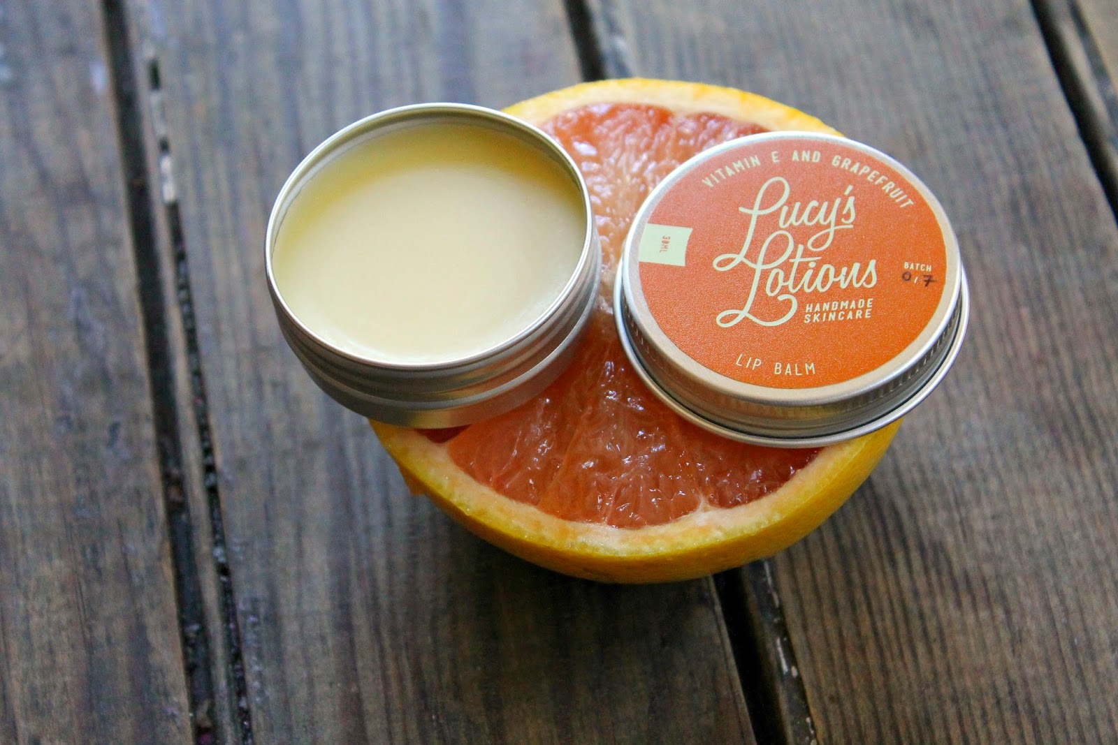 Lucy's Lotions: Grapefruit Lip Balm Giveaway