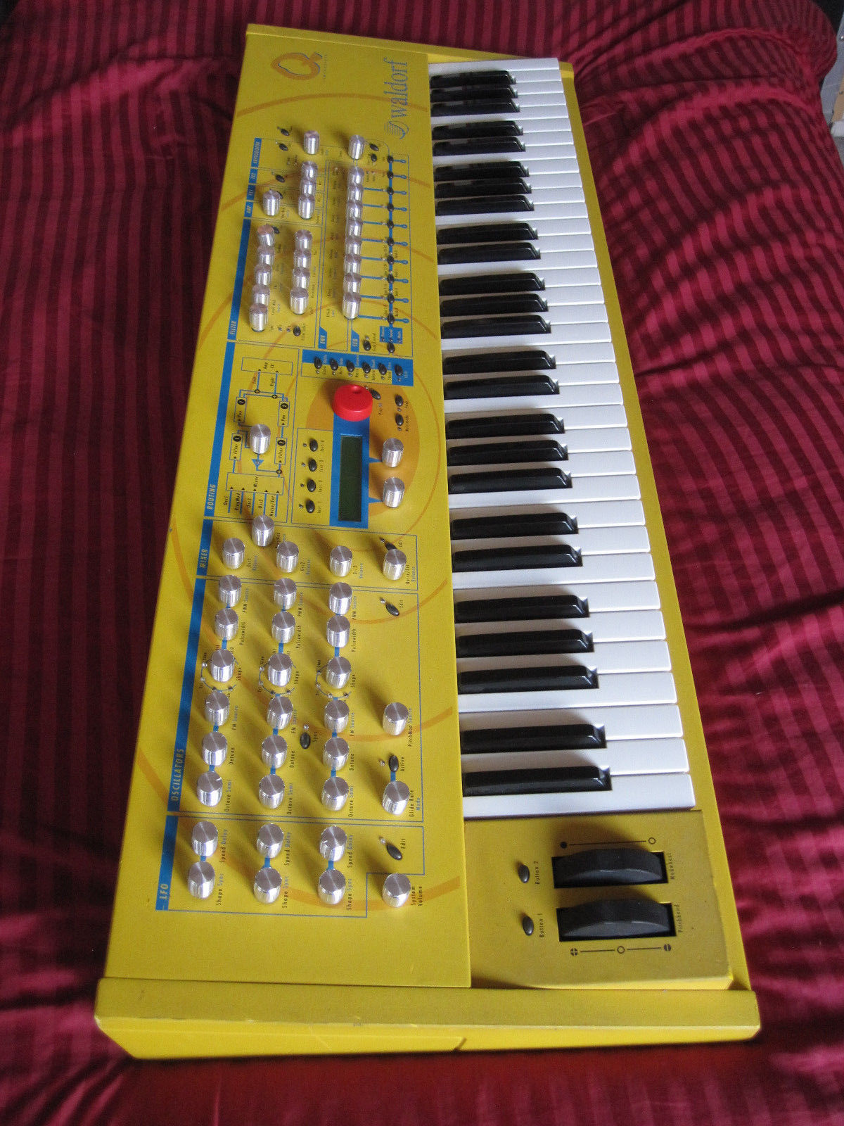 MATRIXSYNTH Yellow Waldorf Q Keyboard with Custom Knobs