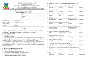 Unduh Soal UAS Bahasa Sunda Kelas 4 Semester 1