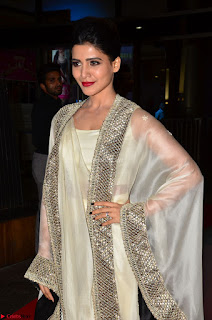 Samantha Ruth Prabhu cute in Lace Border Anarkali Dress with Koti at 64th Jio Filmfare Awards South ~  Exclusive 008