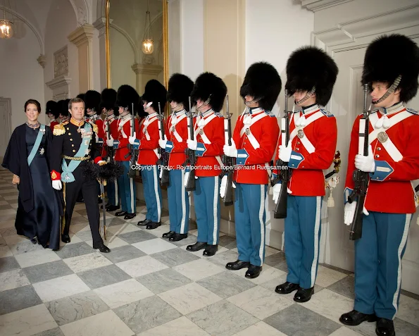 Crown Prince Frederik and Crown Princess Mary of Denmark during the 2nd day of the New Years reception at Christiansborg Palace