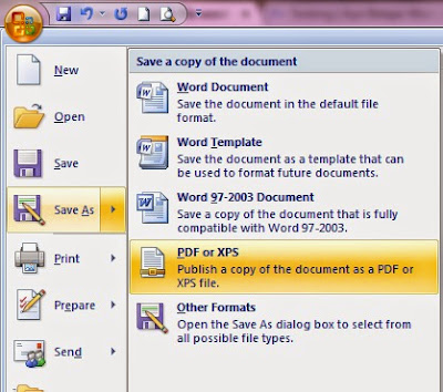 Portable Document Format atau yang disingkat dengan PDF Tutorial Cara Membuat file word menjadi pdf di Microsoft Word 2007