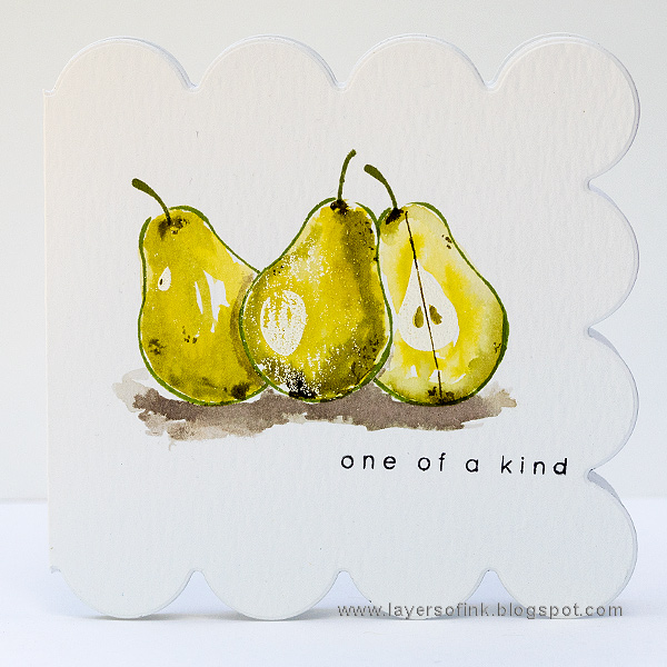 Layers of ink - Pear Artsy Fruit Watercolor Card Tutorial by Anna-Karin