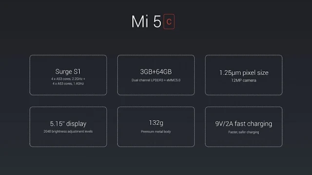 مواصفات وسعر هاتف شاومي Xiaomi Mi 5c