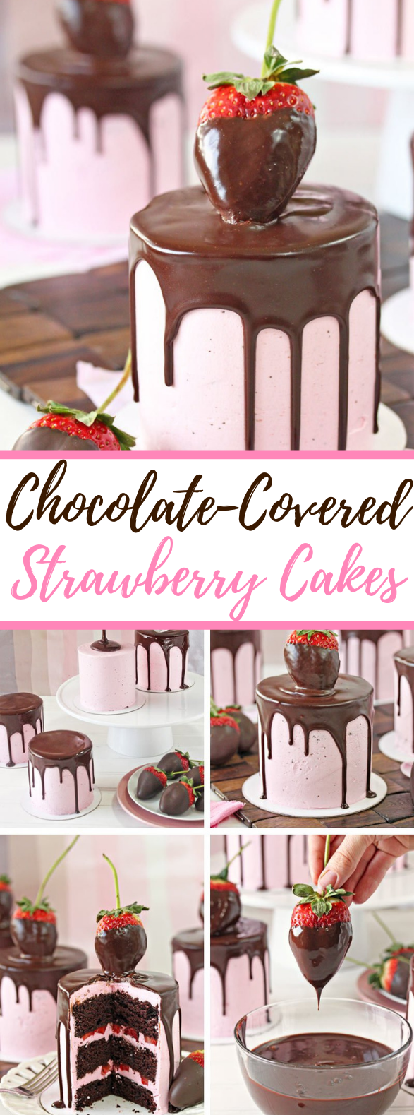 CHOCOLATE-COVERED STRAWBERRY CAKES CHOCOLATE-COVERED STRAWBERRY CAKES