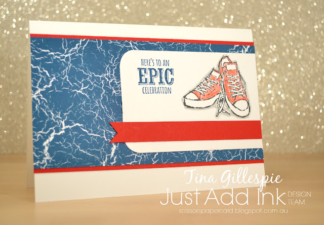 scissorspapercard, Stampin' Up!, Just Add Ink, Epic Celebrations, Birthday Wit, Colour Theory DSP